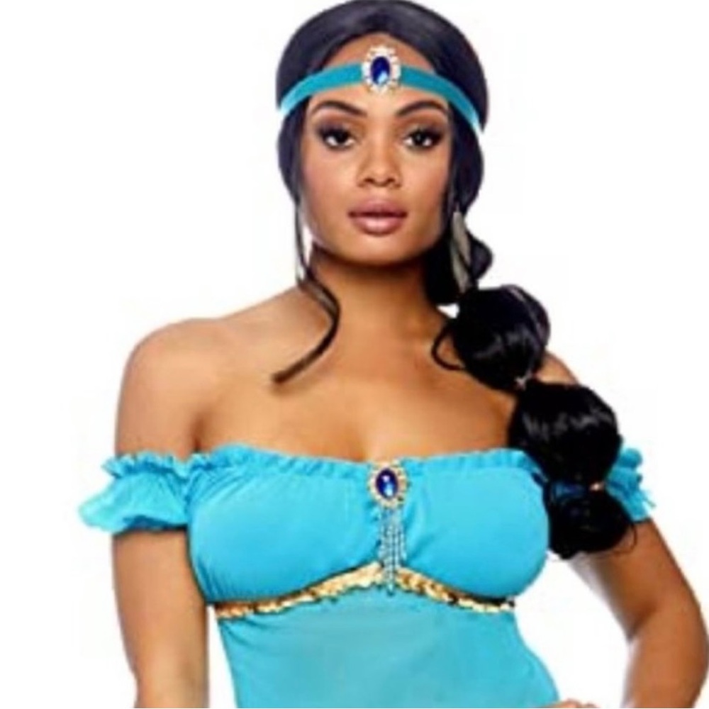 Jasmine Arabian Princess Costume & Wig Combo Set Adult (Small 4-6)